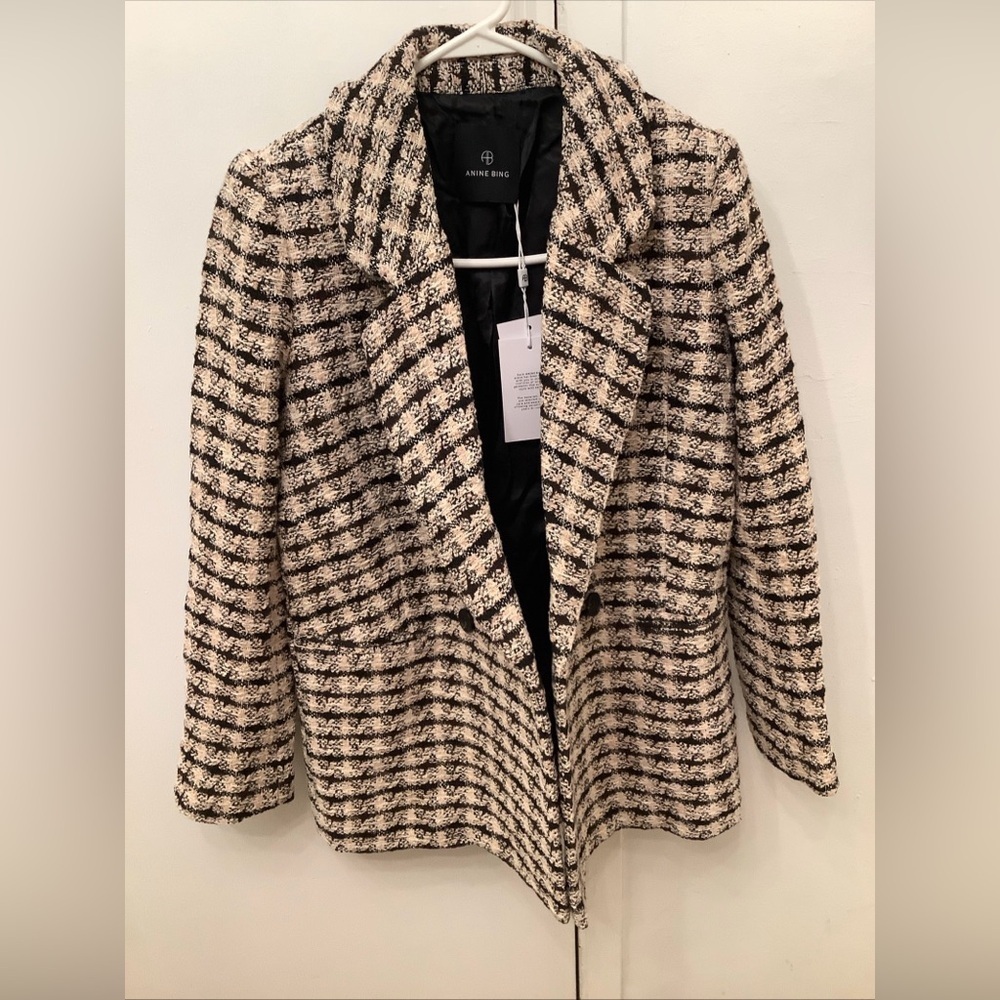 ANINE BING Multi Color Metallic Diana Tweed Blazer XXS Double Breasted​​​​​​ - Picture 3 of 16